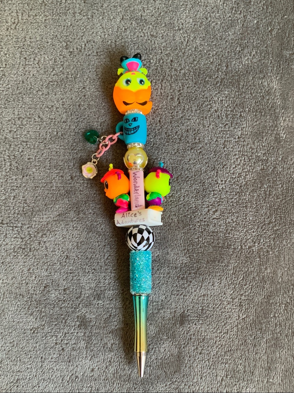 Neon Alice in Wonderland inspired pen